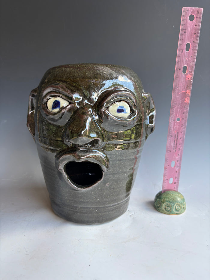 10" Grace Hewell Birdhouse face jug
