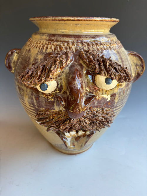 11" Jon Saunders Face Jug Jar