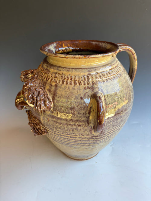11" Jon Saunders Face Jug Jar