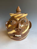 8" Walter Fleming Face Jug swirl Canister