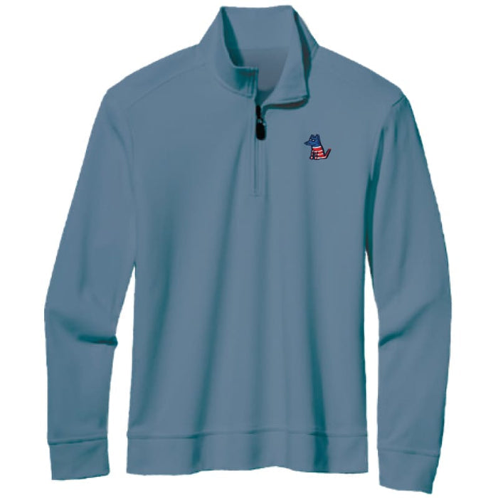 American Dog Embroidered Quarter Zip Sweatshirt