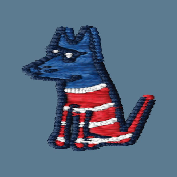 American Dog Embroidered Quarter Zip Sweatshirt