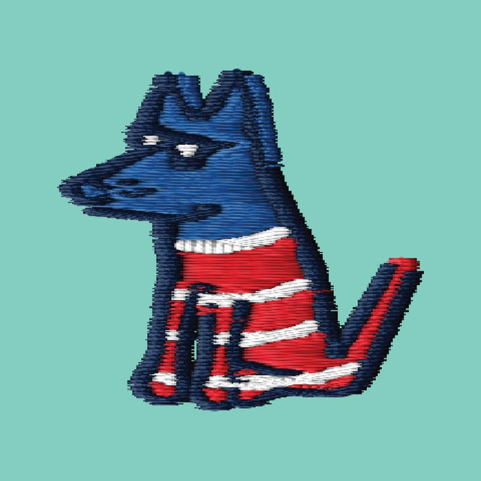 American Dog Embroidered Quarter Zip Sweatshirt