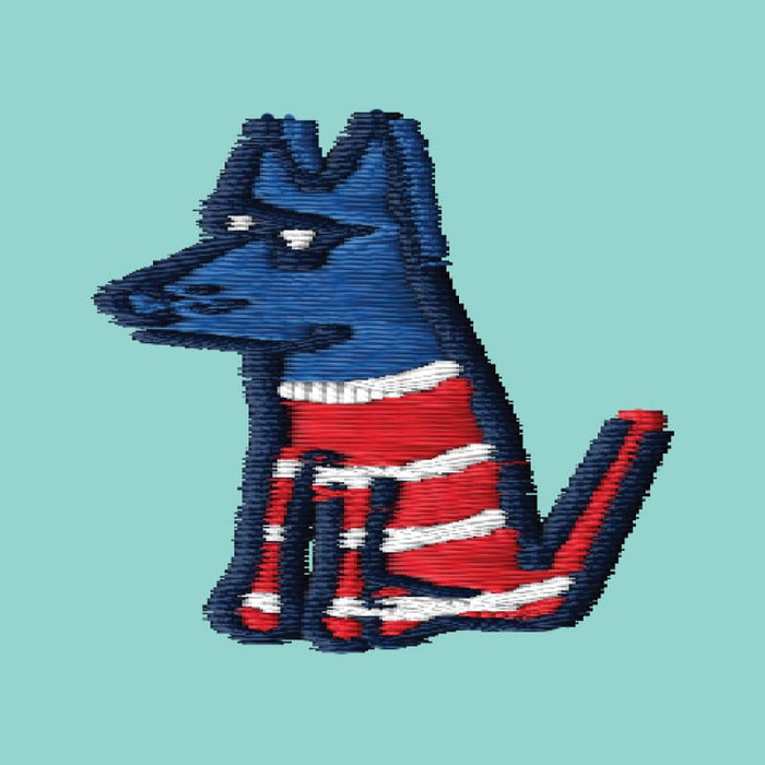 American Dog Embroidered Quarter Zip Sweatshirt