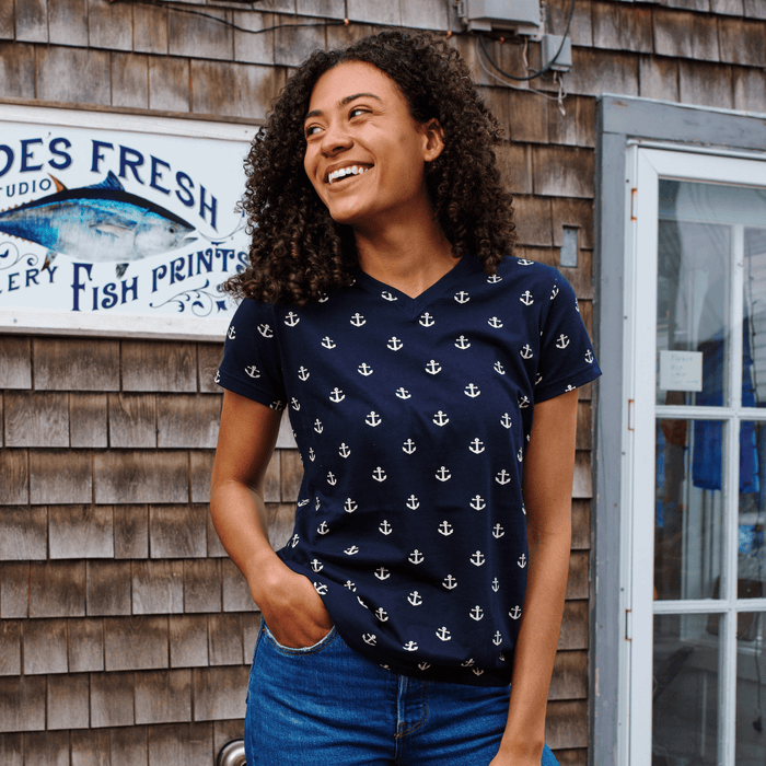 Anchors Away - Ladies T-Shirt V-Neck