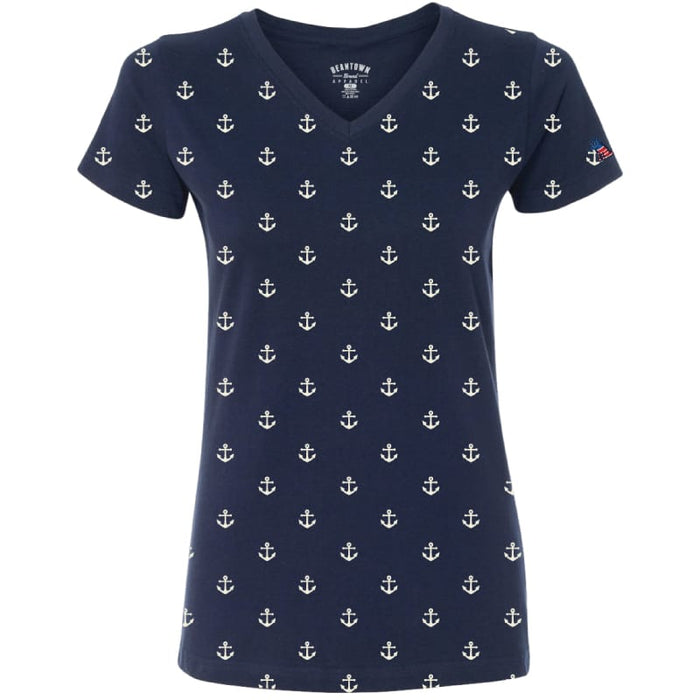 Anchors Away Teddy - Ladies T-Shirt V-Neck