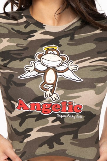 Angelic - Bobby Jack Crop Top (Front + Back Print) - Camo
