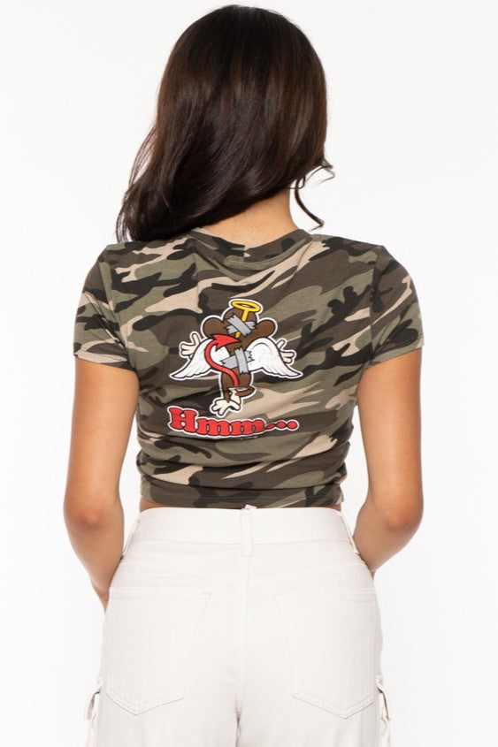 Angelic - Bobby Jack Crop Top (Front + Back Print) - Camo