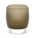 ankle deep dark brown, hand-blown glass votive candle holder