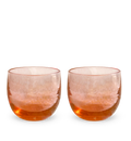 aperol set, two coral hand-blown drinking glasses