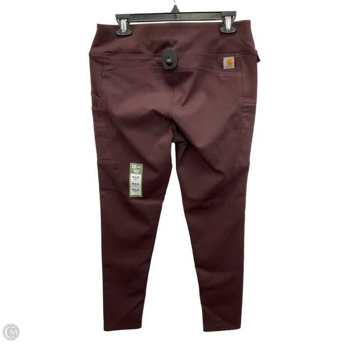 Athletic Leggings By Carhartt In Maroon, Size: M