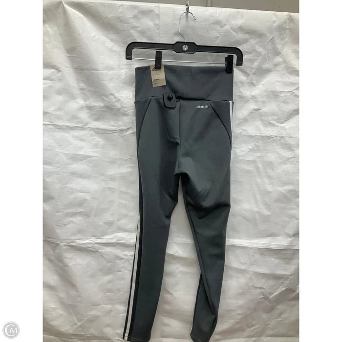 Athletic Leggings By Adidas In Grey, Size: S