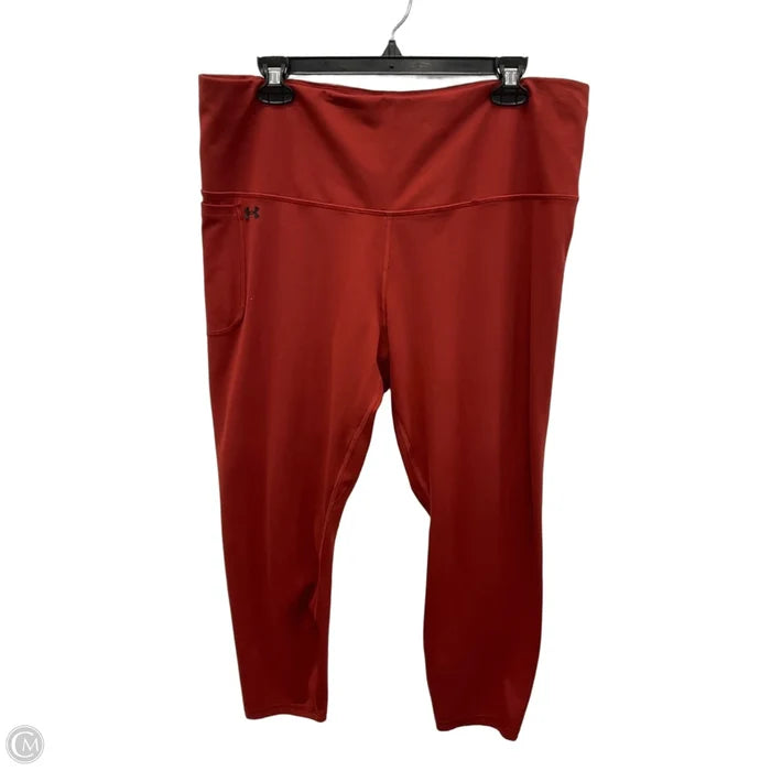 Athletic Leggings By Under Armour In Orange, Size: 2x
