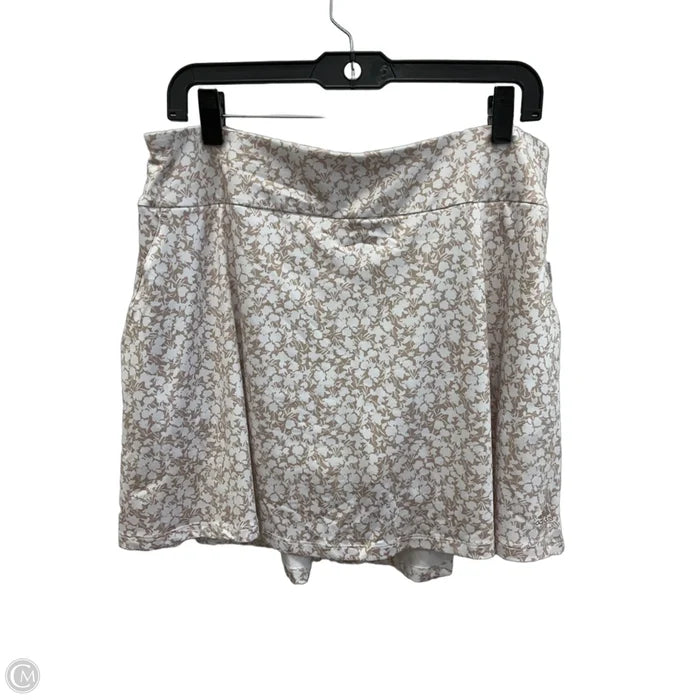 Athletic Skort By Adidas In Tan & White, Size: L