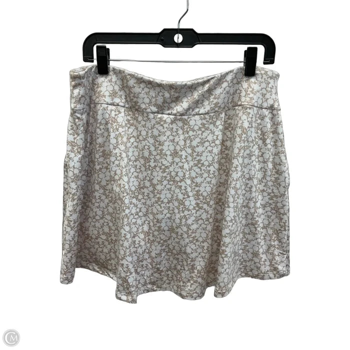 Athletic Skort By Adidas In Tan & White, Size: L