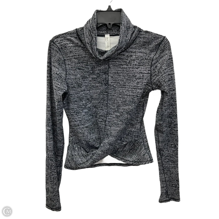 Athletic Top Long Sleeve Collar By Lululemon In Black, Size: 6