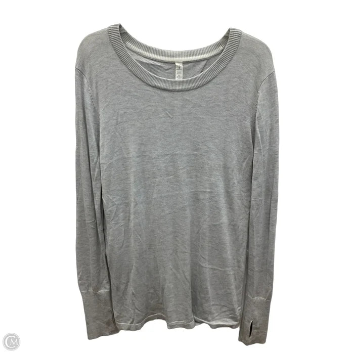 Athletic Top Long Sleeve Collar By Lululemon In Grey, Size: M