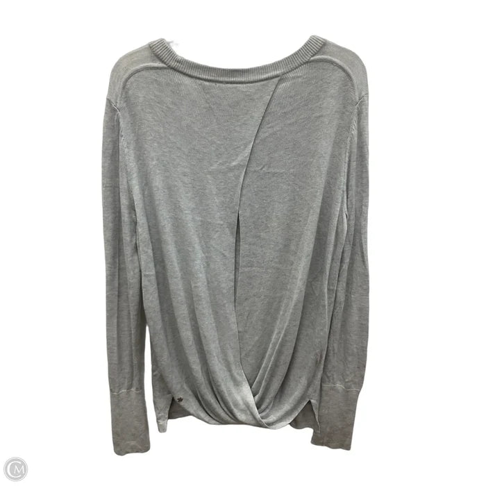 Athletic Top Long Sleeve Collar By Lululemon In Grey, Size: M