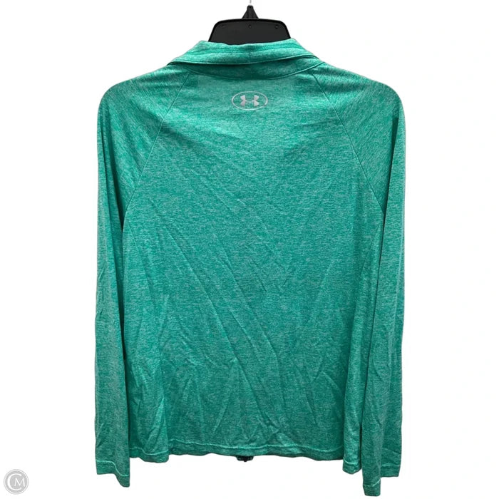 Athletic Top Long Sleeve Collar By Under Armour In Green, Size: L