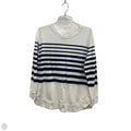 Athletic Top Long Sleeve Crewneck By Chicos In Blue & White, Size: M