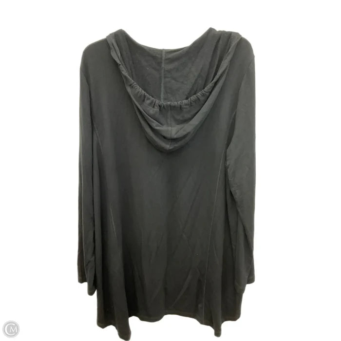 Athletic Top Long Sleeve Hoodie By Chicos In Black, Size: Xl