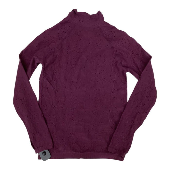 Athletic Top Ls Collar By Fabletics In Purple, Size:M