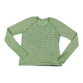 Athletic Top Ls Crewneck By Lululemon In Green & Grey, Size:L