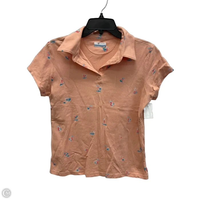 Athletic Top Short Sleeve By Columbia In Orange, Size: M