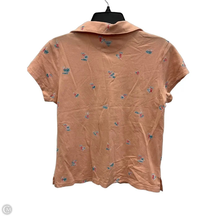 Athletic Top Short Sleeve By Columbia In Orange, Size: M