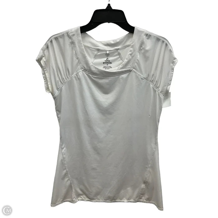 Athletic Top Short Sleeve By Prana In White, Size: M