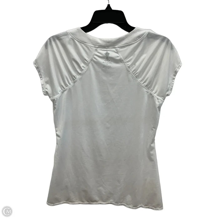 Athletic Top Short Sleeve By Prana In White, Size: M