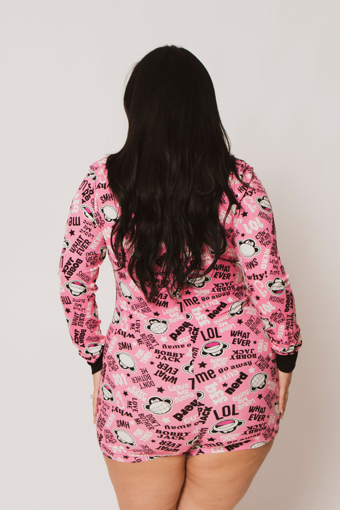 Attitude  - Bobby Jack Pajama Onesie - Pink