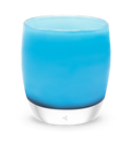 beach house gradient blue, hand-blown glass votive candle holder.