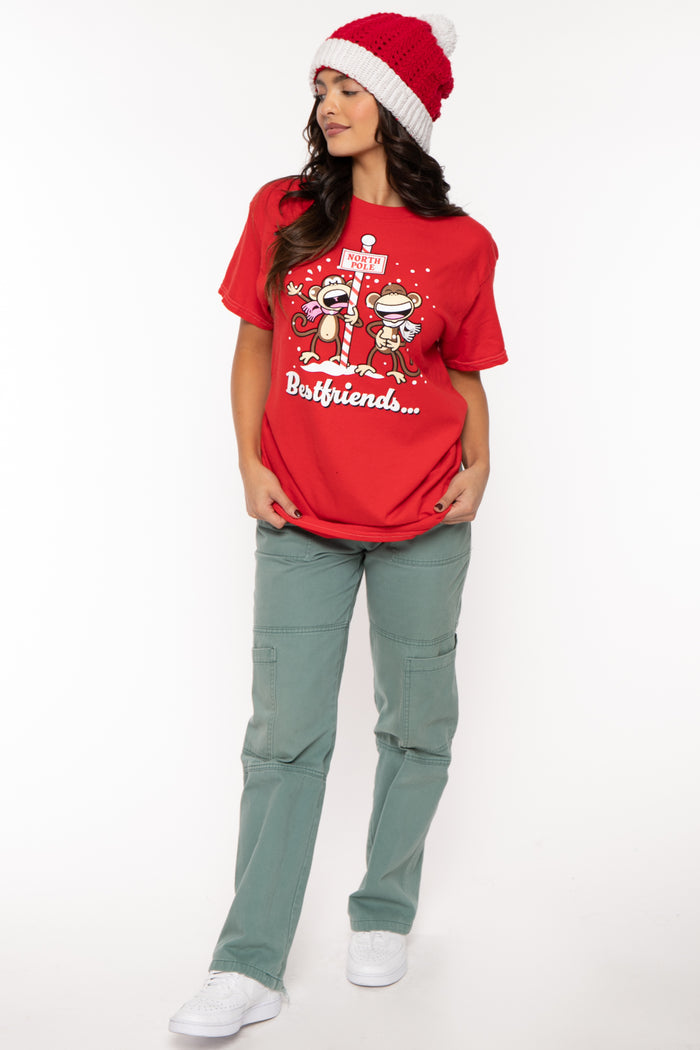 Best Friends - Bobby Jack Holiday Boyfriend T-Shirt - Red