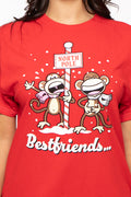 Best Friends - Bobby Jack Holiday Boyfriend T-Shirt - Red