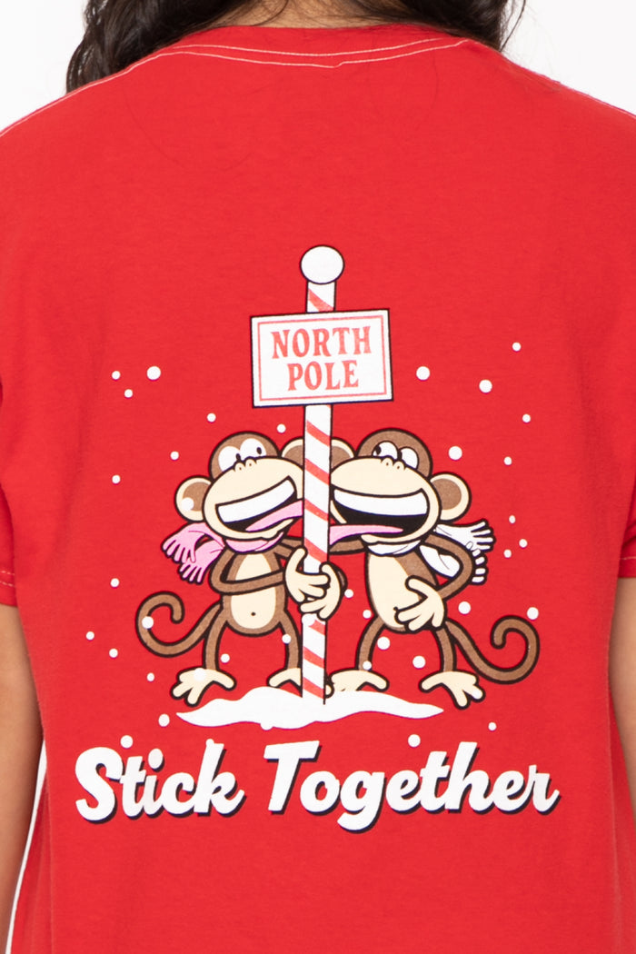 Best Friends - Bobby Jack Holiday Boyfriend T-Shirt - Red