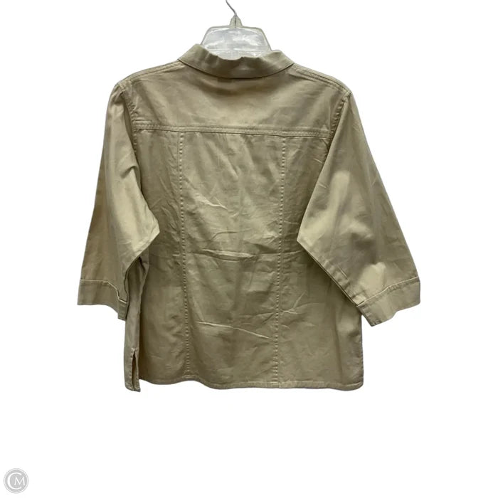 Blouse 3/4 Sleeve By Clothes Mentor In Beige, Size: Xl