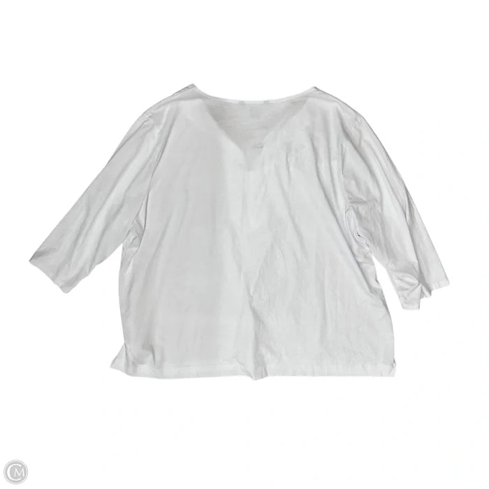 Blouse 3/4 Sleeve By Lauren By Ralph Lauren In White, Size: 3x