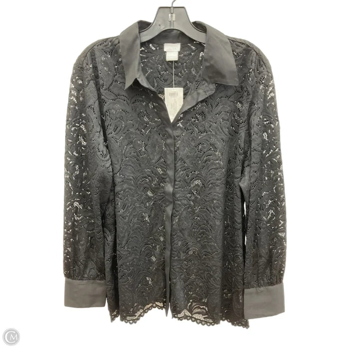 Blouse Long Sleeve By Chicos In Black, Size: Xl