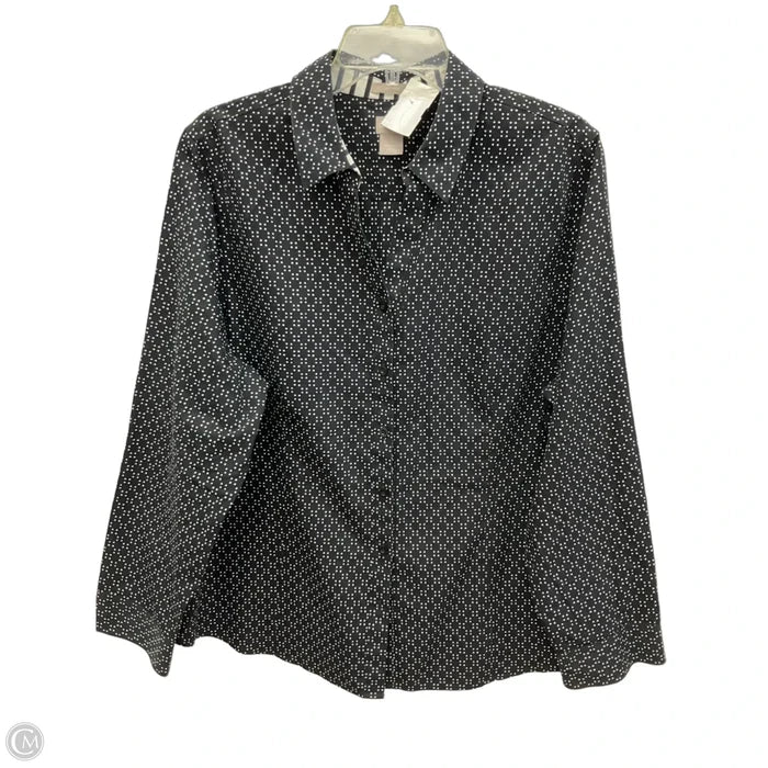 Blouse Long Sleeve By Chicos In Polkadot Pattern, Size: Xl