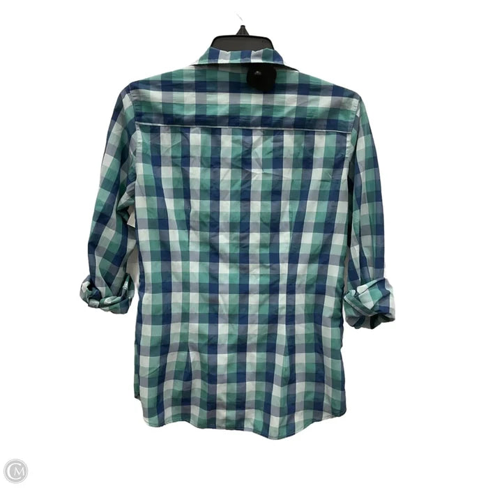 Blouse Long Sleeve By Eddie Bauer In Plaid Pattern, Size: S