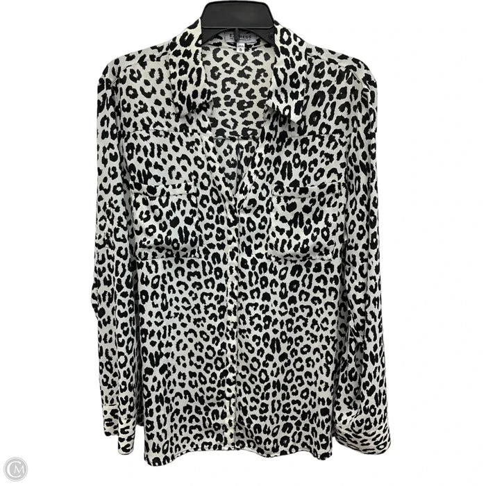 Blouse Long Sleeve By Express In Animal Print, Size: Xl
