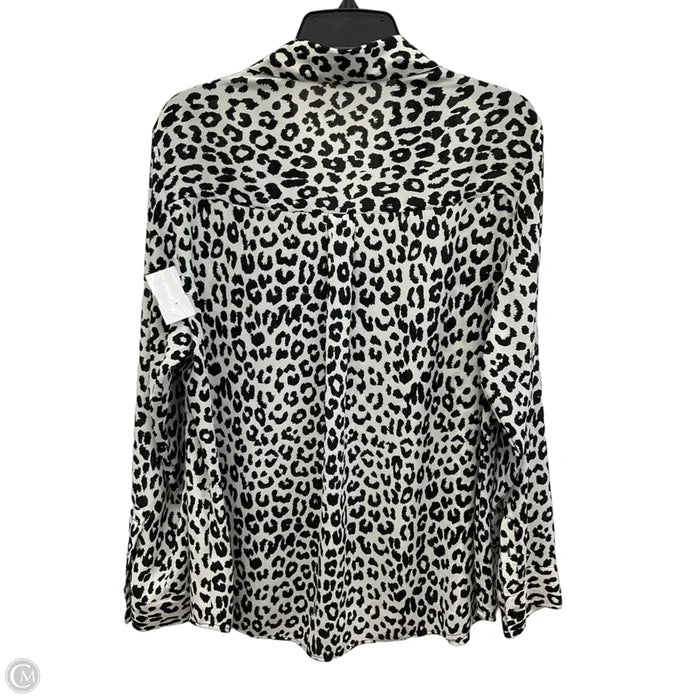 Blouse Long Sleeve By Express In Animal Print, Size: Xl