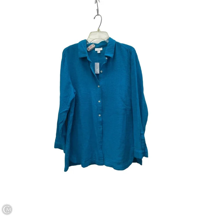 Blouse Long Sleeve By J. Jill In Blue, Size: M