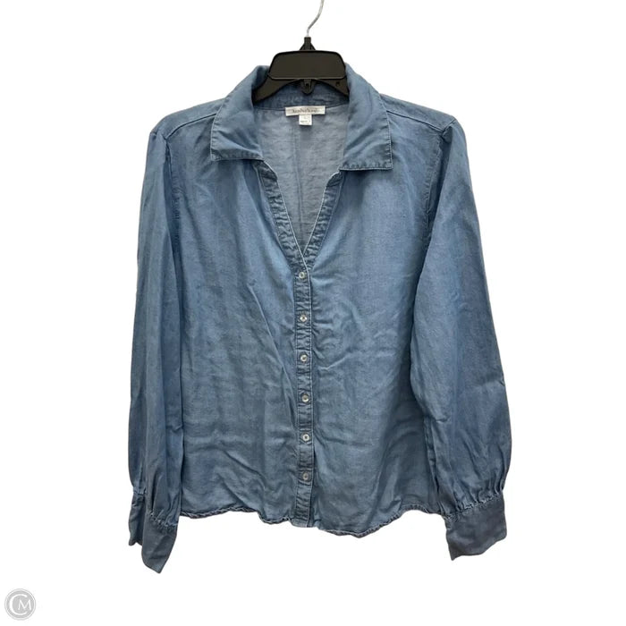 Blouse Long Sleeve By John Paul Richard In Blue, Size: L