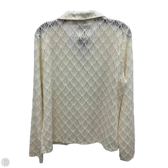 Blouse Long Sleeve By Loft In Cream, Size: Xl