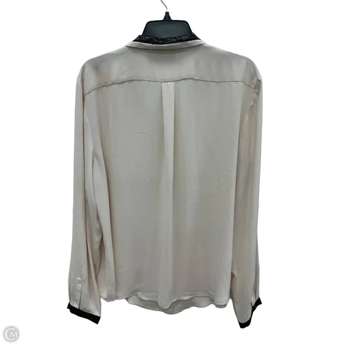 Blouse Long Sleeve By Loft In Cream, Size: Xl
