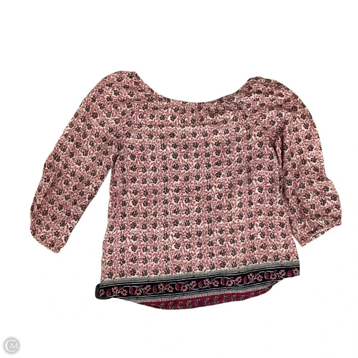 Blouse Long Sleeve By Lucky Brand In Floral Print, Size: Xs