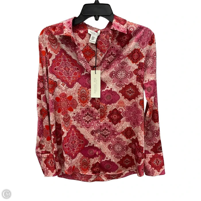 Blouse Long Sleeve By Rachel Zoe In Pink, Size: Xs