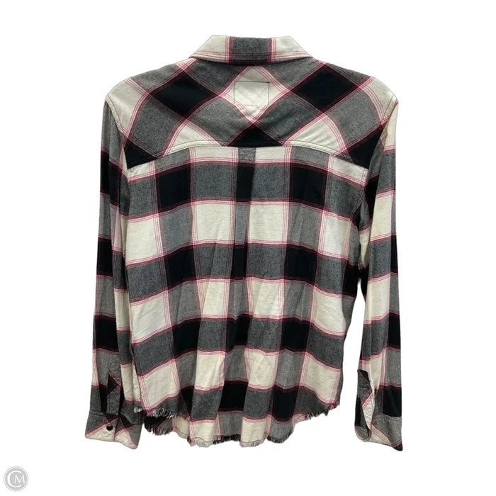 Blouse Long Sleeve By Rails In Black & White, Size: S
